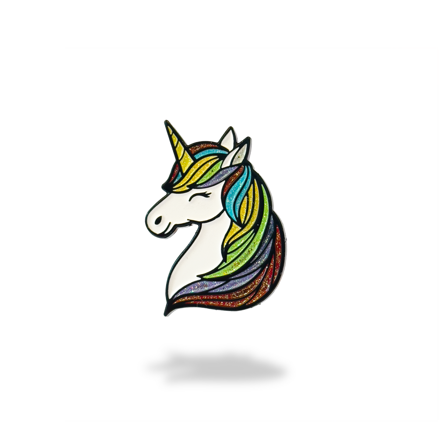 Alpha Putts Unicorn golf ball marker — premium enamel cast steel, fun golf gift for golfers