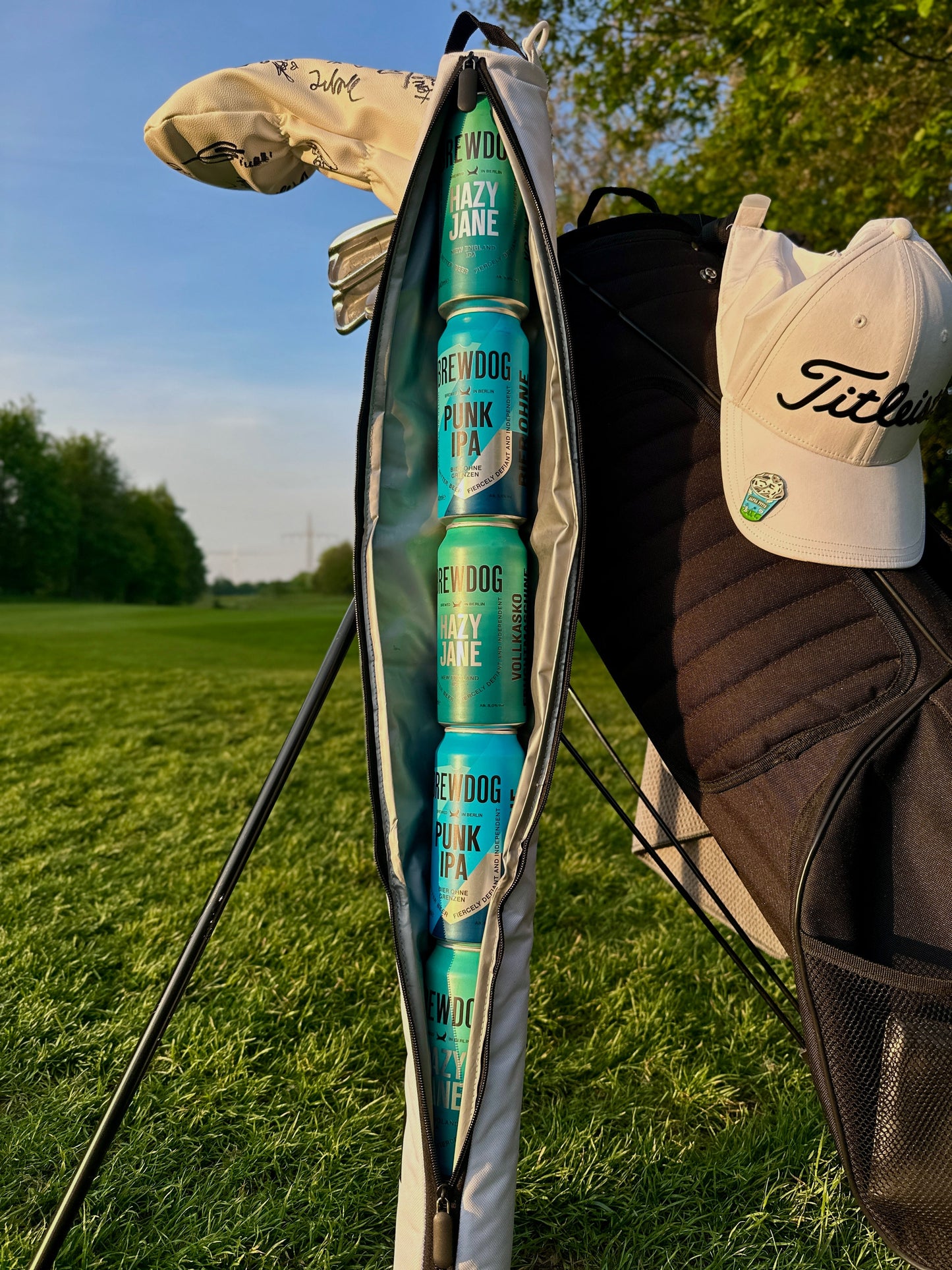 Alpha Putts Beer Buddy golf drink cooler — premium insulated design for 18 holes