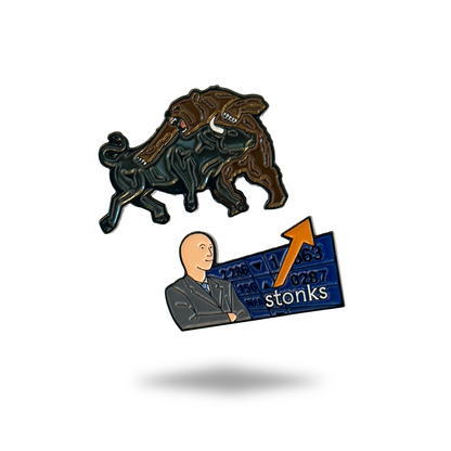 Alpha Putts Wall Street Bundle — Bull and Bear and Stonks golf ball markers set, finance golf gift