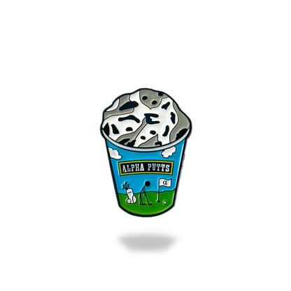 Alpha Putts Ice Cream golf ball marker — premium enamel cast steel, fun golf gift