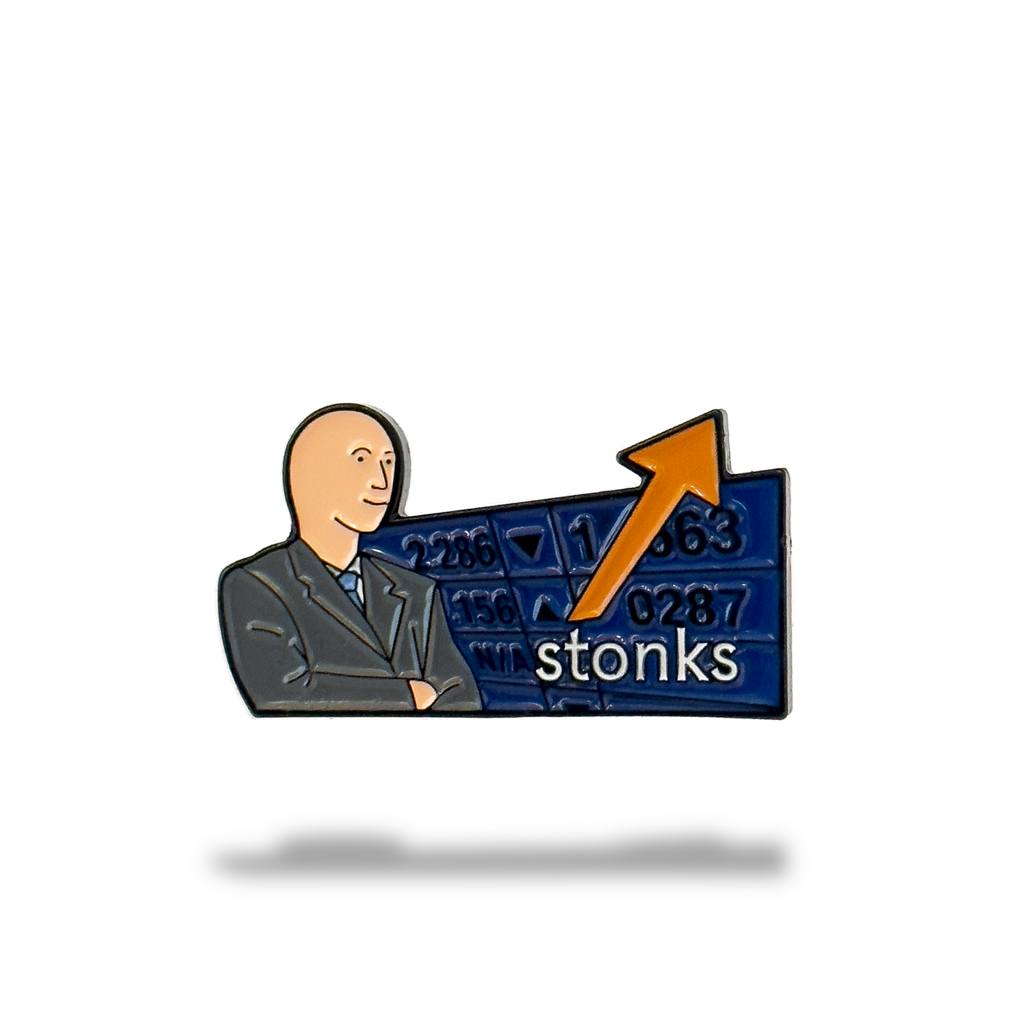Alpha Putts Stonks finance golf ball marker — enamel cast steel, Wall Street golf accessory