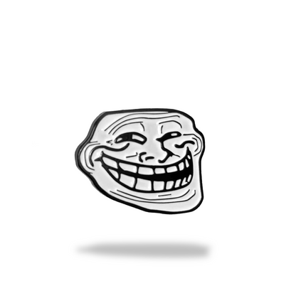 Alpha Putts Trollface funny golf ball marker — premium enamel cast steel, novelty golf accessory